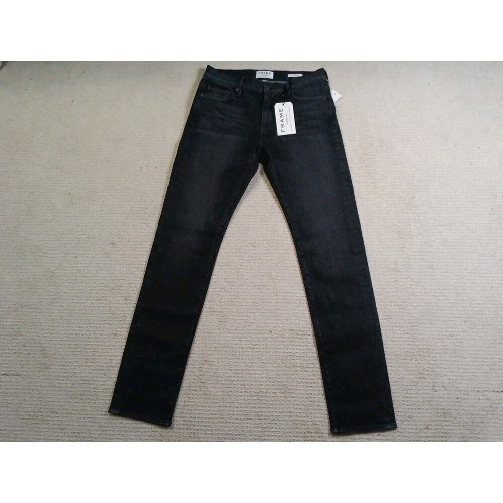 NWT Frame Black Denim Jeans L'Homme Mens 32W x 33L MLH760 Stonehedge Cut 5007
